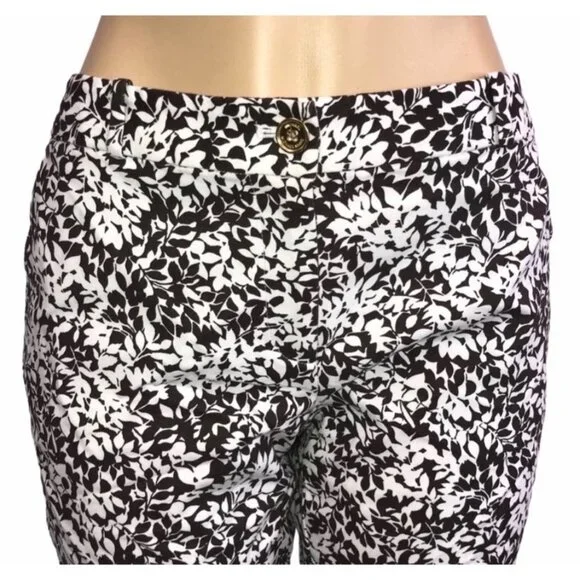 MICHAEL MICHAEL KORS Leafy Patterned Ankle Pants 10 - Picture 5 of 8